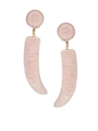 Rebecca De Ravenel Pasha Corded Clip-on Drop Earrings In Pale Pink