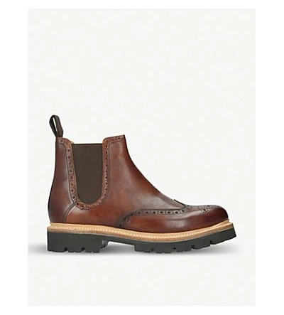 Grenson Arlo Commando Leather Ankle Boots In Tan