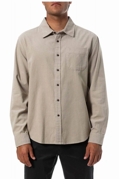 Katin Granada Long Sleeve Button Down Shirt In Cement In Beige