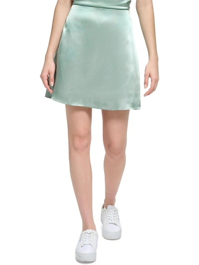 Calvin Klein Womens Satin Short Mini Skirt In Multi