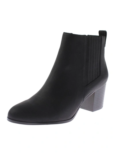 Inc Fainn Womens Solid Stacked Heel Ankle Boots In Black