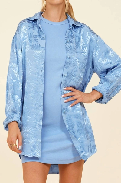 Lamade Evelyn Vacation Button Up In Azure In Blue
