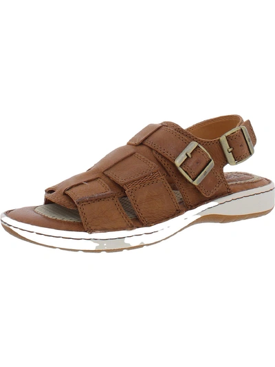 Born Khela 21 Mens Open Toe Leather Ankle Strap In Brown