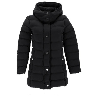 Moncler Doudoune Elastique Quilted Hooded Down Jacket In Black Polyamide