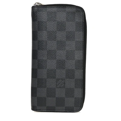 Pre-owned Louis Vuitton Zippy Wallet Vertical Canvas Wallet () In Black