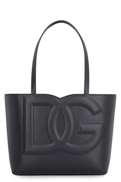 Dolce & Gabbana Small Dolce E Gabbana Shopping Bag With Dg Logo In Black
