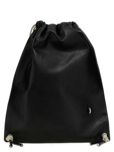 Rick Owens Leather Backpack In Black
