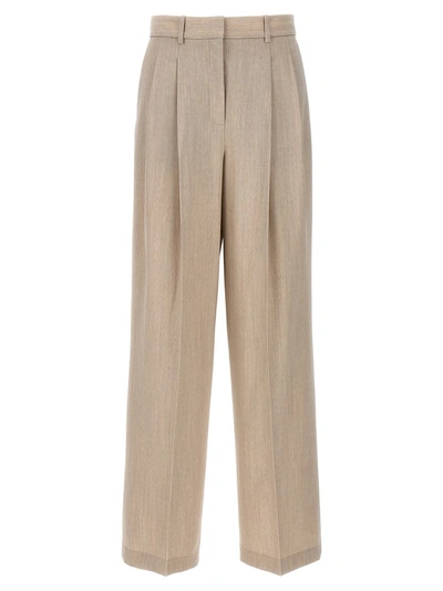 Theory Loose Leg Trousers In Grey