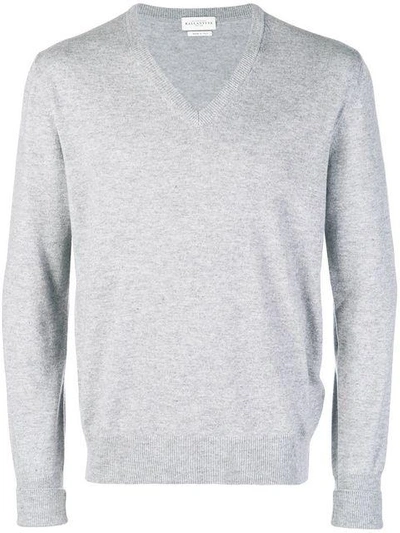 Ballantyne V-neck Sweater In Grey