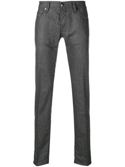 Jacob Cohen Regular-length Cotton Trousers In Grey