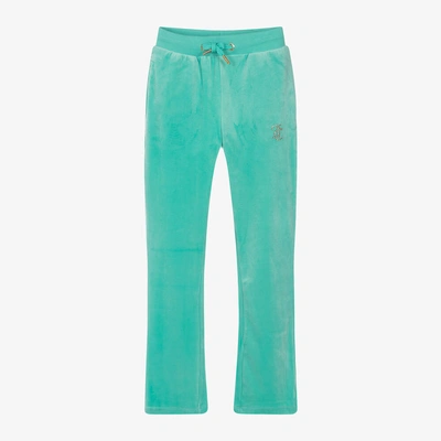 Juicy Couture Kids' Girls Green Flared Velour Joggers
