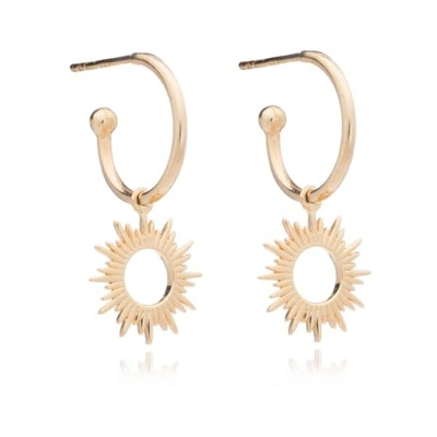 Rachel Jackson London Sunrays Mini Hoop Earrings In Gold