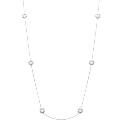 Rachel Jackson London Multi Sunrays Chain Necklace In Silver