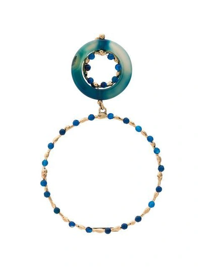 Rosantica Blue And Gold Metallic Ruote Stone Bead Earrings