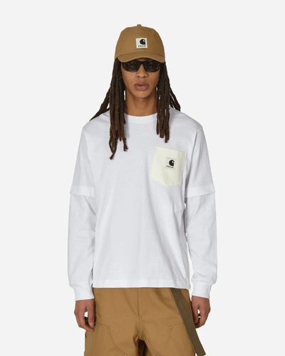 Sacai Carhartt Wip Longsleeve T-shirt In White