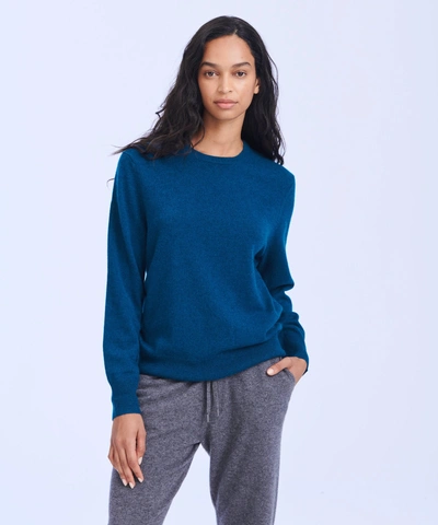 Naadam Limited Edition Embroidery - Women's Original Cashmere Sweater In Peacock Blue