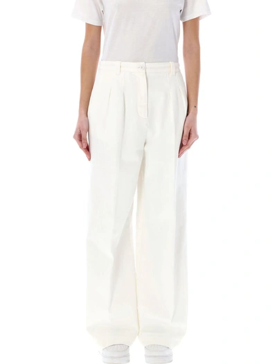 Apc A.p.c. Tresse Pleated Jeans In Off White