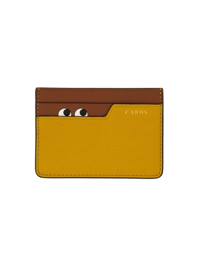 Anya Hindmarch Leather Card Holder In Beige