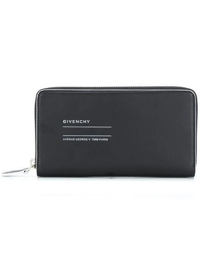Givenchy Address Logo Leather Wallet In Nero