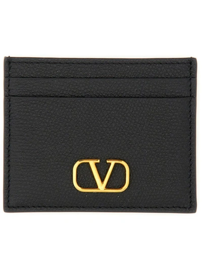 Valentino Garavani Card Holder With Logo In Black