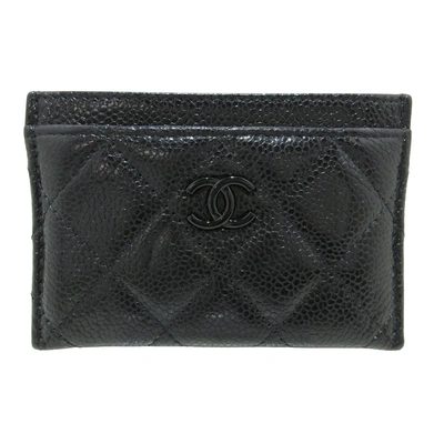 Pre-owned Chanel Matelassé Black Leather Wallet  ()
