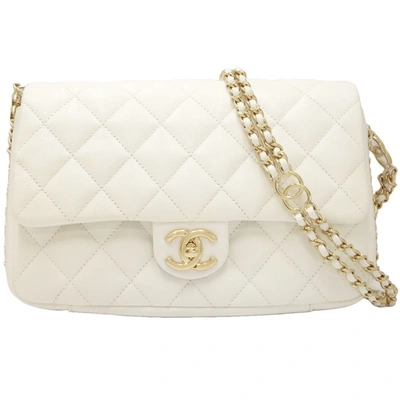 Pre-owned Chanel Timeless White Leather Shoulder Bag ()