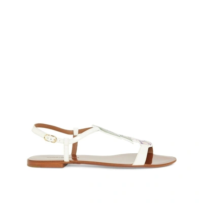 Dolce & Gabbana Leather Sandals In White