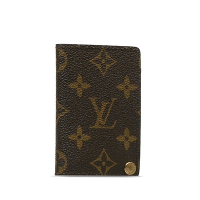 Pre-owned Louis Vuitton Porte Carte De Visite Brown Canvas Wallet  ()