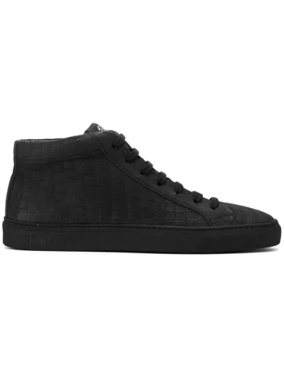 Hide & Jack Mid Top Sneakers In Black