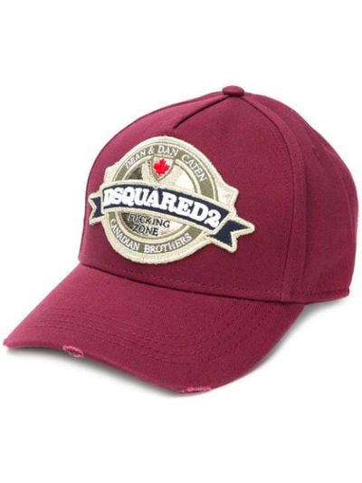 Dsquared2 Canadian Brothers Cap In Red