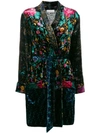 Pierre-louis Mascia Belted Floral Coat - Black