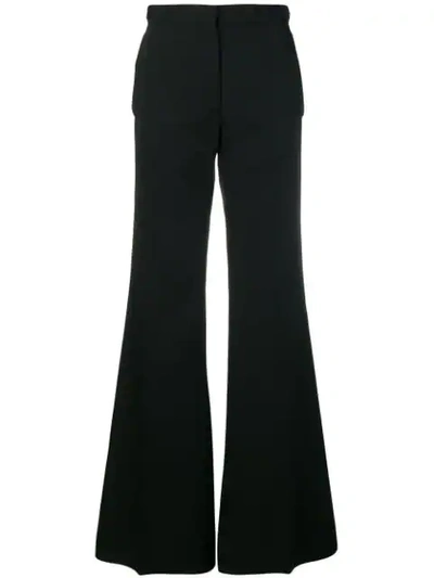 Rochas High Waisted Flared Trousers In Black