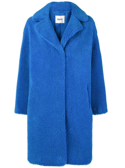 Stand Studio Camille Blue Faux Shearling Coat