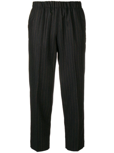 Kiltie Pinstripe Cropped Trousers - Grey