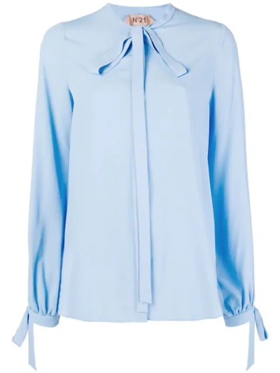 N°21 Nº21 Front Bow Blouse - Blue