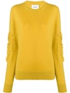 Barrie Romantic Timeless Cashmere Round Neck Pullover In Yellow