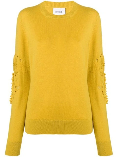 Barrie Romantic Timeless Cashmere Round Neck Pullover In Yellow