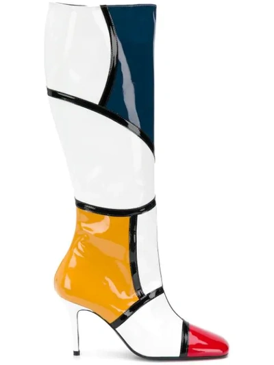 Dorateymur Colour Block Boots In White