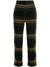 D-exterior Striped Cropped Trousers In Black