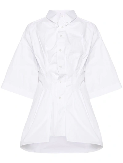 Maison Margiela Creased Poplin Fitted Shirt In White