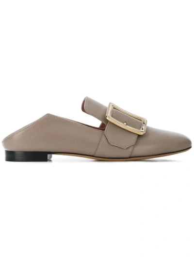 Bally Buckle Loafers In Grey