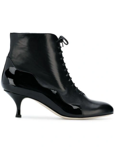 Francesca Bellavita Lace-up Ankle Boots - Black