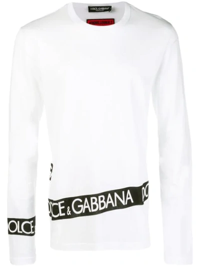Dolce & Gabbana Logo Print T In White