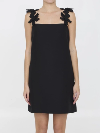 Valentino Crepe Couture Short Dress In Black