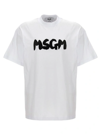 Msgm Logo T-shirt In White