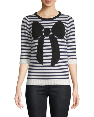 Manoush Striped Bow Sweater In Nocolor
