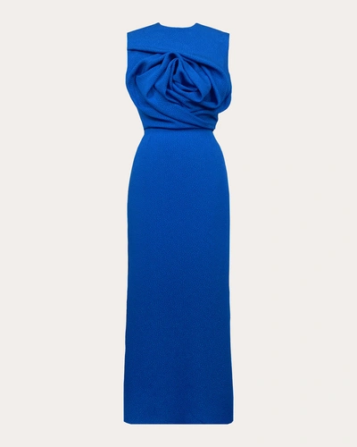 Edeline Lee Women's Aphrodite Jacquard Drape Dress In Blue