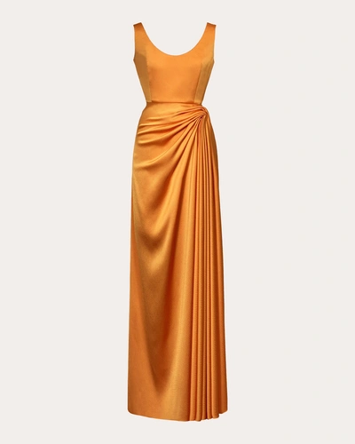 Edeline Lee Women's Nymph Waterfall Drape Gown In Orange