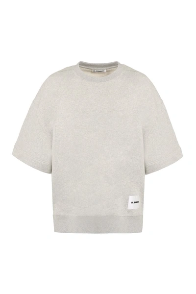 Jil Sander Cotton Crew-neck Sweatshirt In Grey