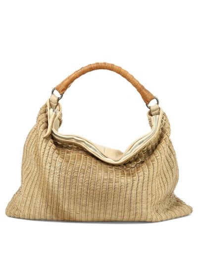 Reptile's House "lune" Shoulder Bag In Beige